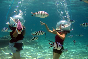 Undersea walk in Mauritius Island